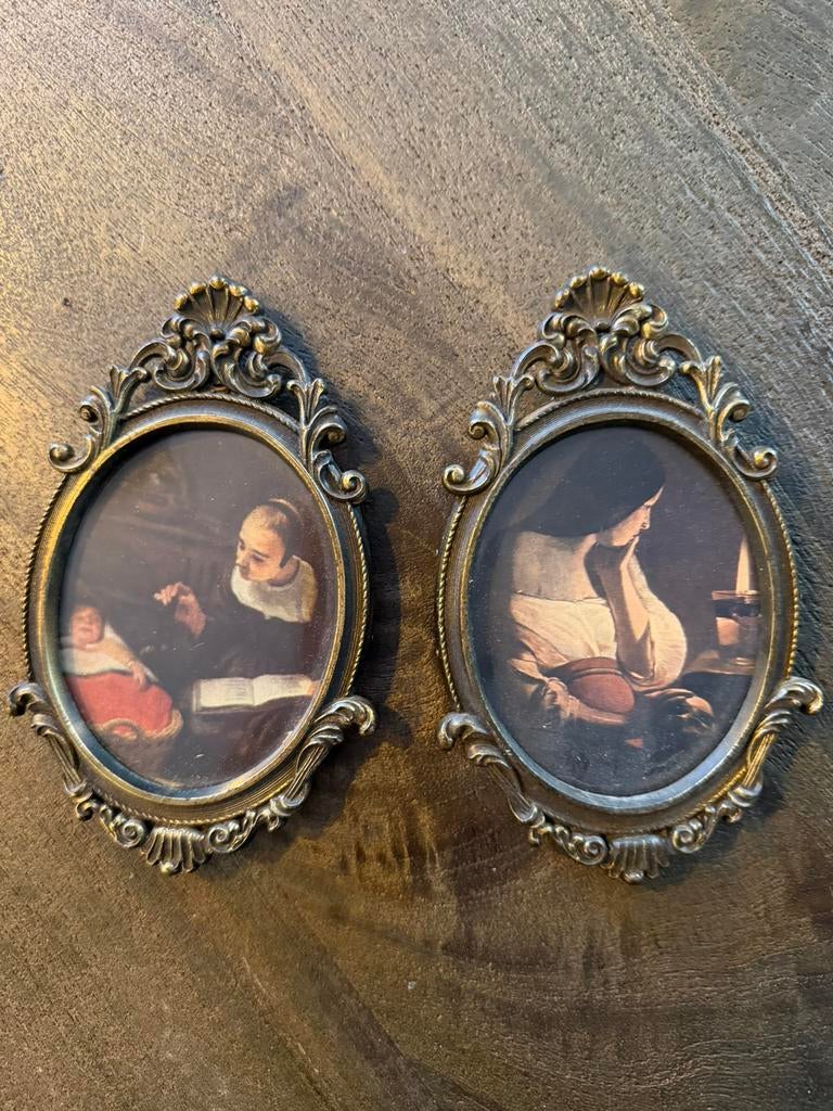 Antieke gravures Nicolas Maes&Georges de La Tour, Antiek en Kunst, Ophalen of Verzenden