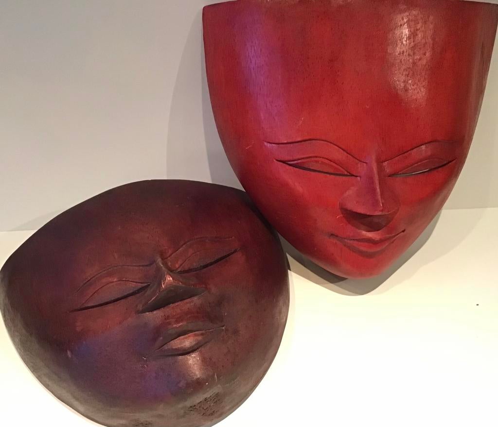 Twee  Maskers uit Indonesië (vaste prijs )., Ophalen of Verzenden