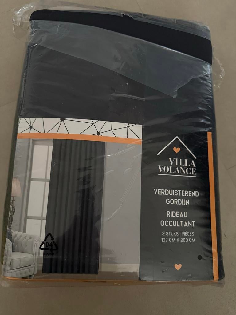 Nieuwe verduisterende gordijnen, 100 tot 150 cm, 200 cm of meer, Zwart, Nieuw