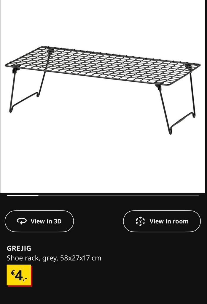Ikea Grejig Twee schoenenrekken + schoenenmat, Ophalen of Verzenden, Zo goed als nieuw, Eenpersoons, Hoogslaper
