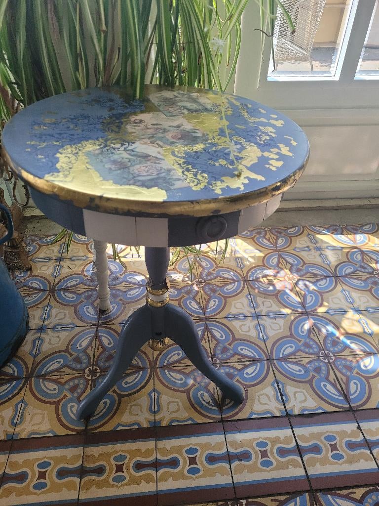 bijzettafeltje met lade wijntafeltje, Antiek en Kunst, Ophalen of Verzenden