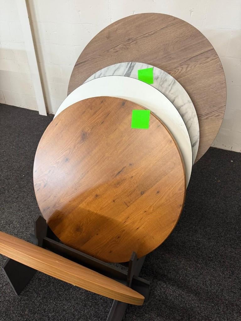 Ronde Tafelbladen Ø100 cm – 11 stuks beschikbaar, Huis en Inrichting, Tafels | Eettafels, Ophalen, Overige materialen, Gebruikt