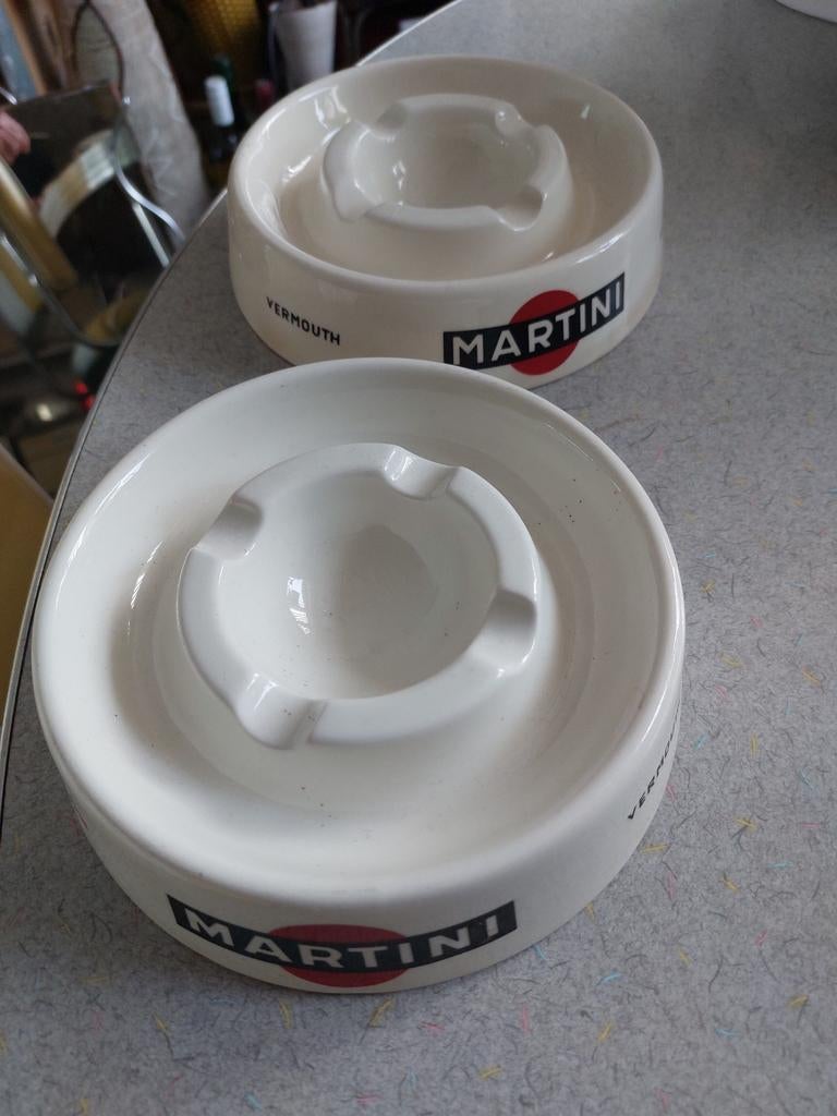 2x Martini vermout Royal sphinx reclame asbak, Ophalen of Verzenden