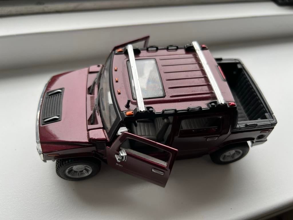 Hummer H2 SUT Modelauto - Bordeaux Rood, Ophalen, Zo goed als nieuw