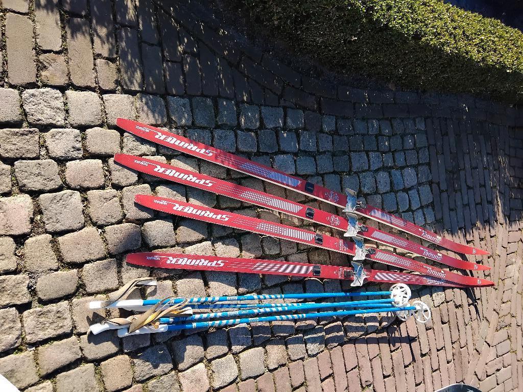langlaufen ski twee paar en een gewone ski, 160 tot 180 cm, Gebruikt, Ski's, Ophalen