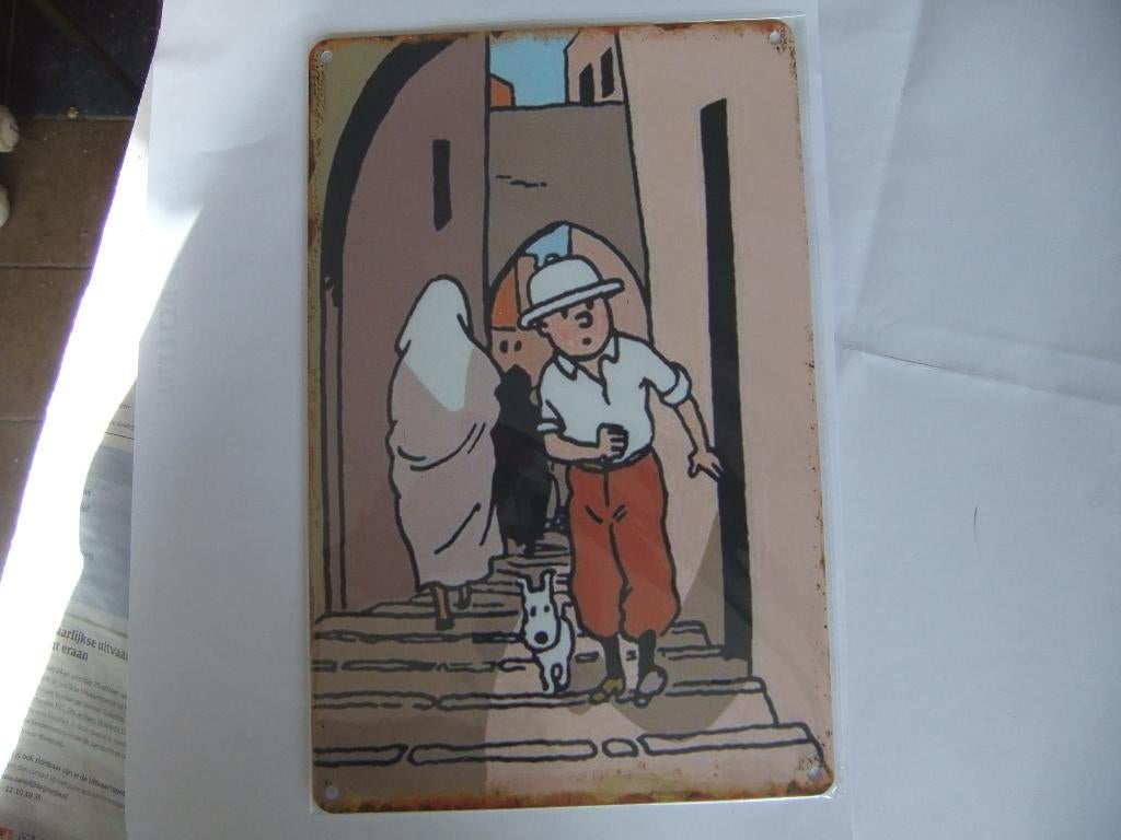 metalen schilderij Kuifje 20-30cm, Verzenden, Nieuw