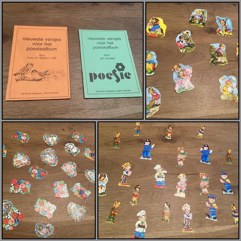 2 poesie boekjes versjes en 7 foto’s met veel poesieplaatjes, Verzamelen, Ophalen of Verzenden