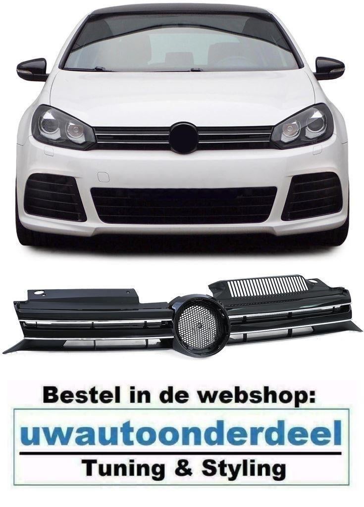 Grill Glans Zwart Chrome Bies R20 Look Geschikt voor VW Golf, Auto diversen, Tuning en Styling, Ophalen of Verzenden