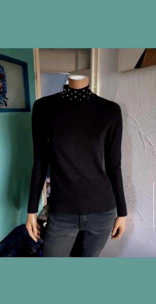 Leuke zwarte trui met Kol met nep parelkralen Expresso maat, Kleding | Dames, Truien en Vesten, Gedragen, Maat 38/40 (M), Zwart