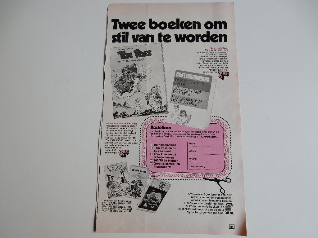 Knipsel Tom Poes (en De Tik van Joost) uit tijdschrift.recl., Verzamelen, Tijdschriften, Kranten en Knipsels, Ophalen of Verzenden
