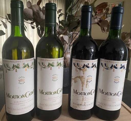 lot Mouton Cadet wijnen (4 fl. in één koop), Frankrijk, Ophalen of Verzenden, Zo goed als nieuw, Rode wijn