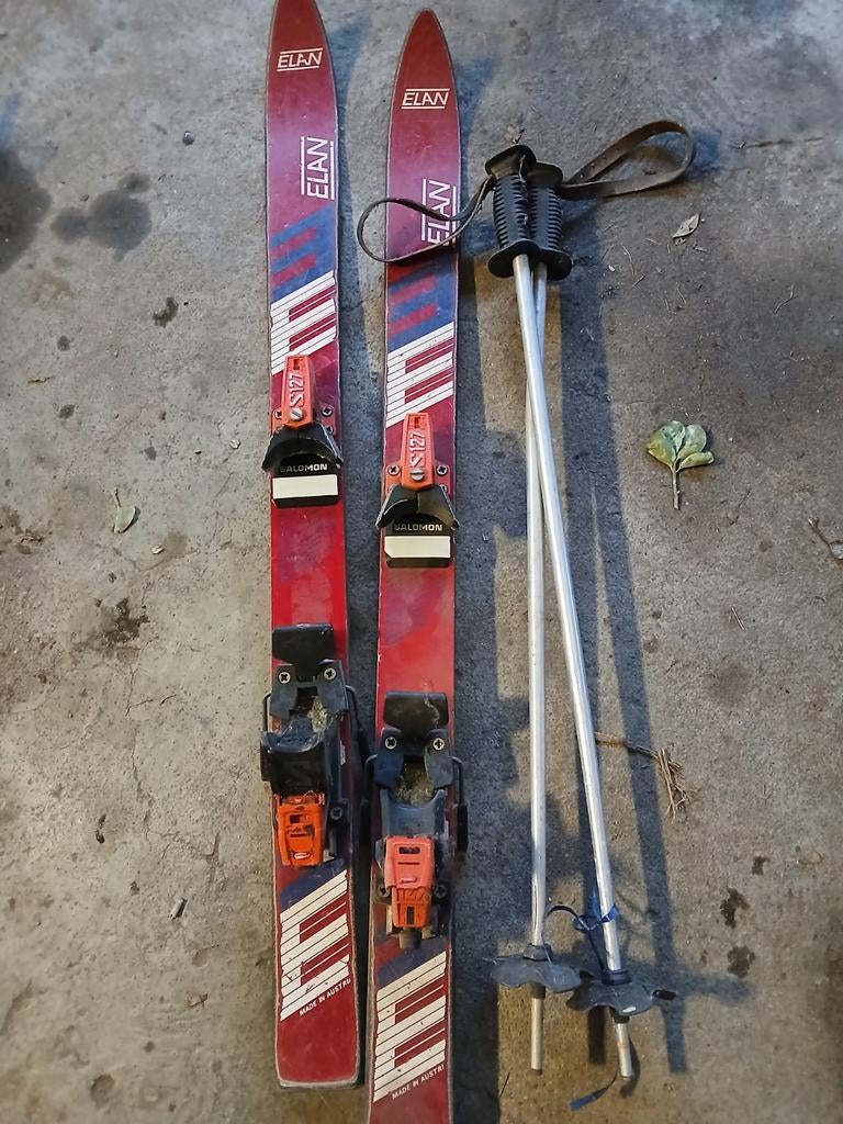 Elan Ski's kinderen met Salomon bindingen en stokken, Ophalen, 160 tot 180 cm, Gebruikt, Carve