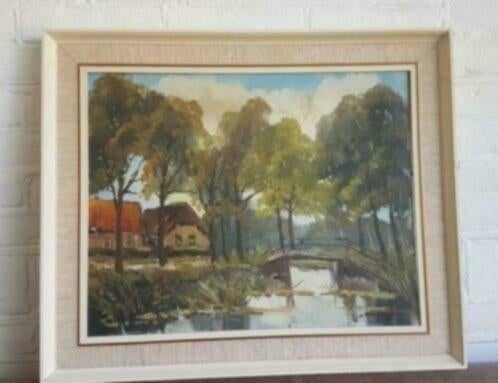 Jan Kelderman zomeravond in Giethoorn nr 12, Antiek en Kunst, Kunst | Schilderijen | Klassiek, Ophalen