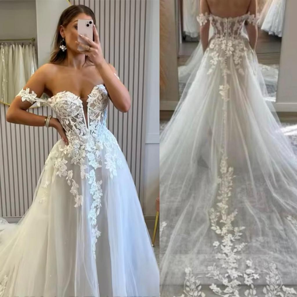 Nieuw model trouwjurk €849 34 36 38 40 42 44 46, Ophalen, Nieuw, Wit, Trouwjurk