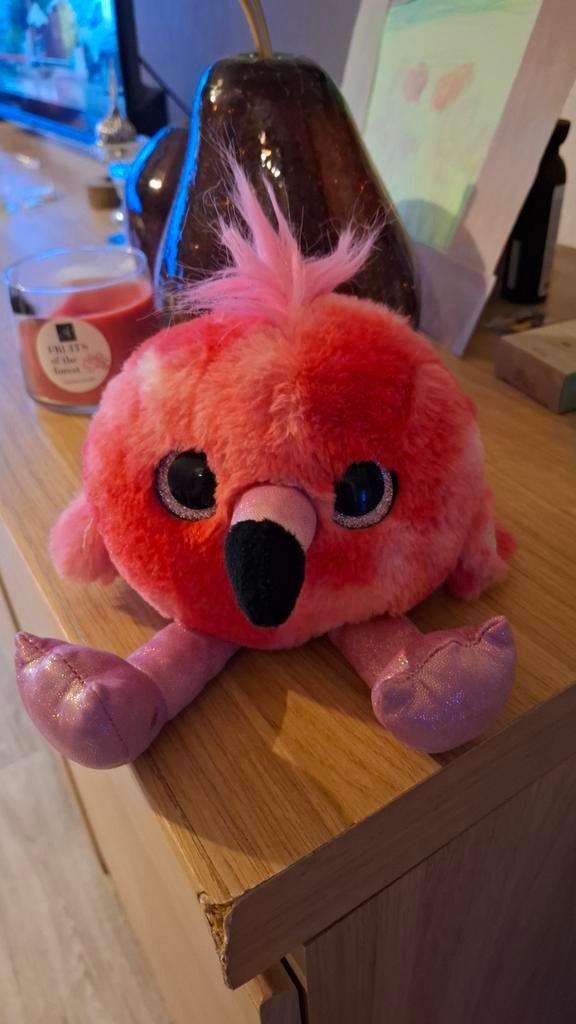 Schattige roze flamingo knuffel - Zo goed als nieuw!, Ophalen of Verzenden, Zo goed als nieuw, Overige typen