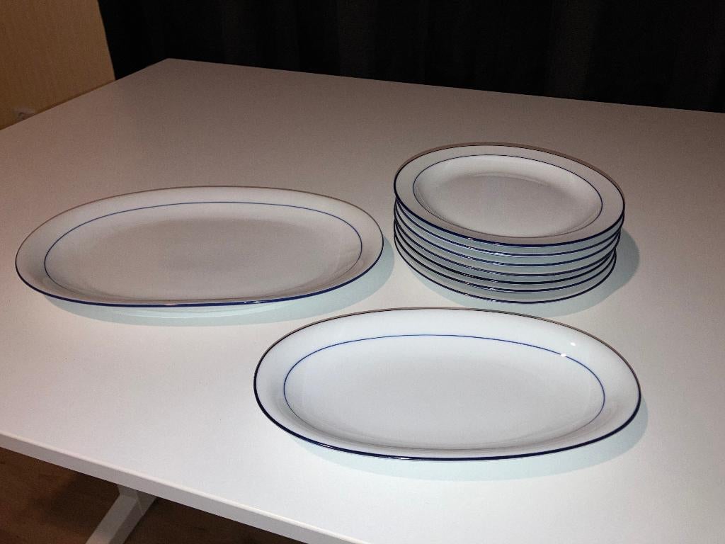 Servies wit blauwe rand Seltmann Weiden, Ophalen of Verzenden, Zo goed als nieuw, Porselein, Overige stijlen