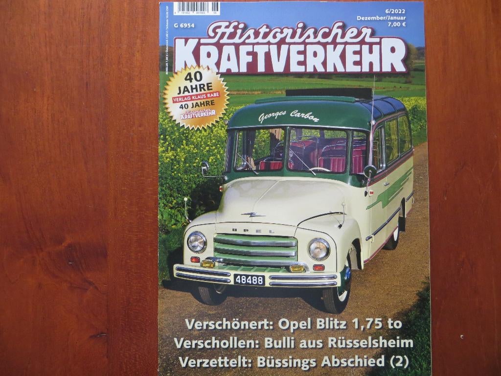 Historischer Kraftverkehr 6 2022 Opel Blitz, gesch. Büssing, Boeken, Ophalen of Verzenden, Nieuw, Opel