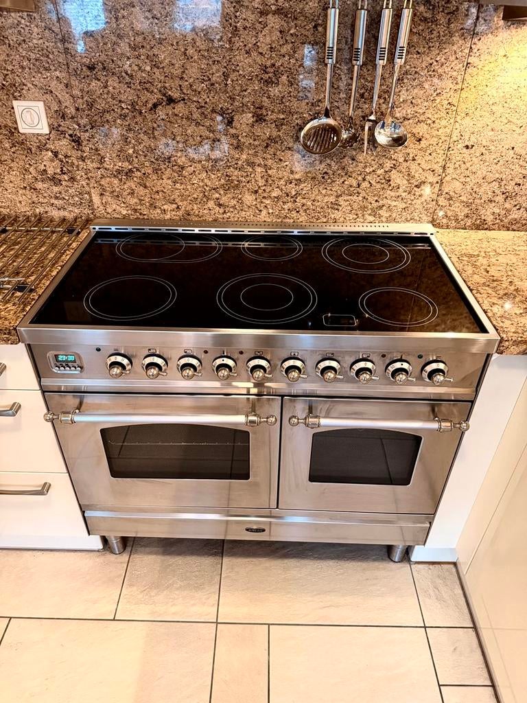 Uniek 100cm keramisch Boretti fornuis + afzuigkap -topstaat-, Keramisch, Ophalen of Verzenden, Zo goed als nieuw, Vrijstaand