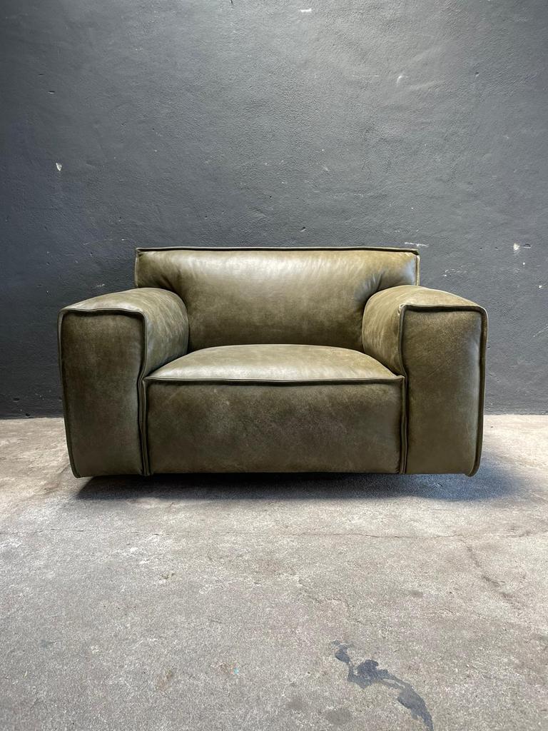 Landelijke leren stoffen bank banken fauteuil anker Africa, Ophalen of Verzenden, Nieuw, Leer, Landelijk industrieel stoer vintage