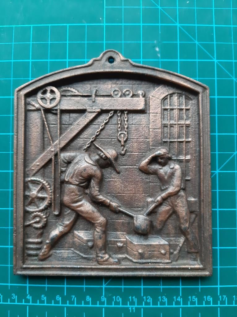 bronzen plaquette de Bronsgieters., Ophalen of Verzenden, Brons