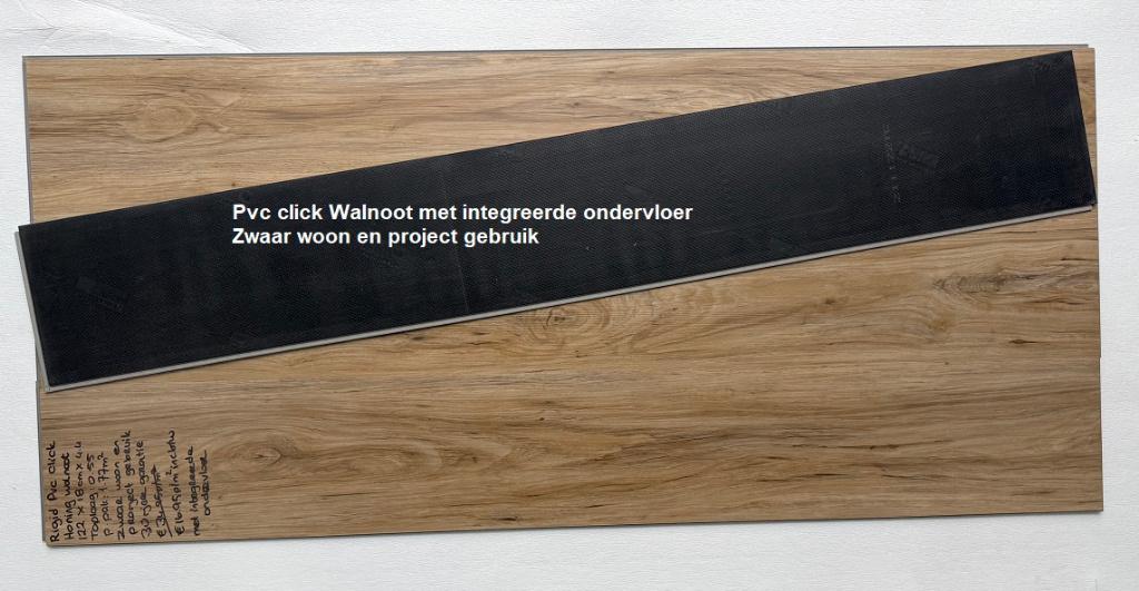 Pvc click Walnoot met integreerde ondervloer €16,95m2, Bruin, 75 m² of meer, Nieuw, Ophalen of Verzenden