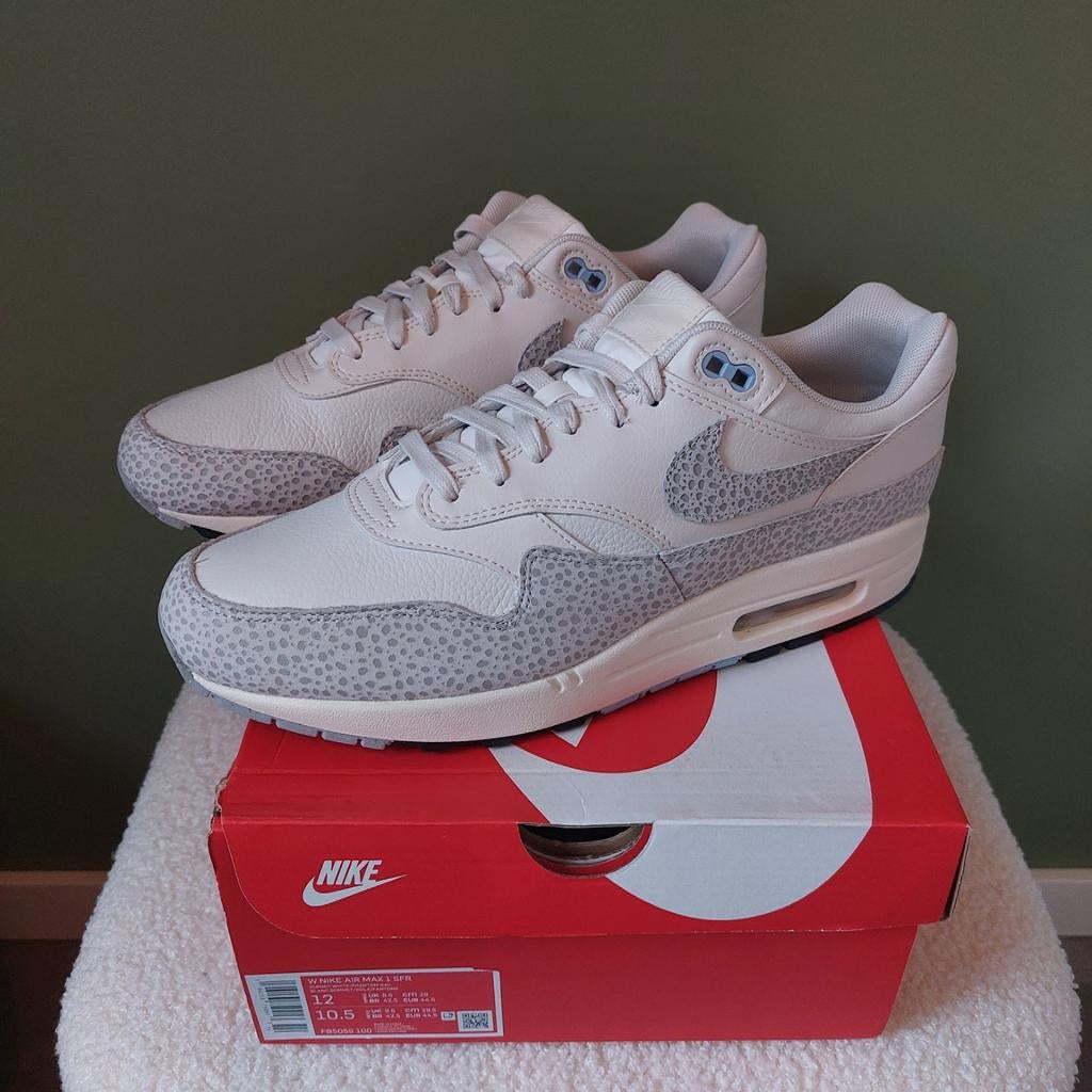 Air max 1 safari "summit white" maat 44,5, Ophalen of Verzenden