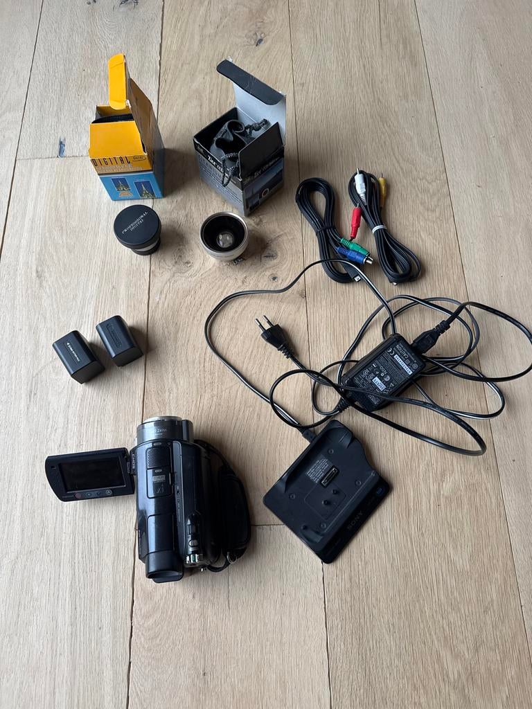 Sony hdr sr7 hd videocamera met alle toebehoren, Full HD, Harde schijf, 20x of meer, Ophalen of Verzenden