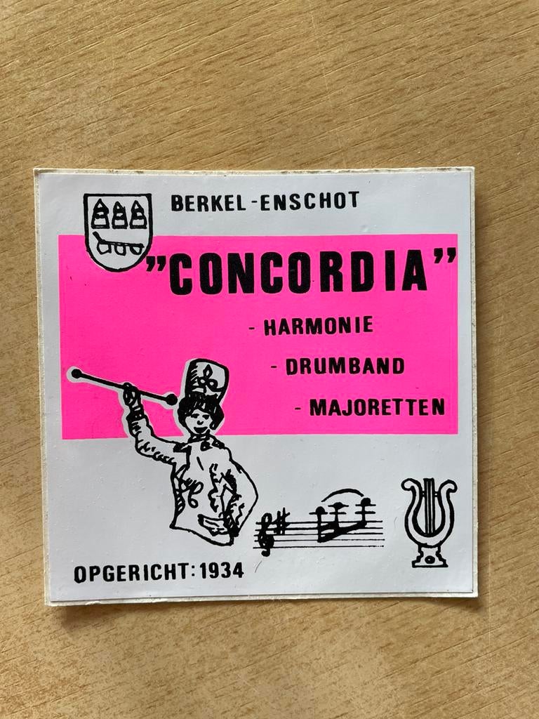 Sticker Concordia Berkel-Enschot, Verzamelen, Ophalen of Verzenden, Zo goed als nieuw, Bedrijf of Vereniging