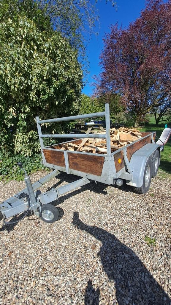 Robuuste aanhangwagen met dubbele as, Ophalen of Verzenden, Gebruikt