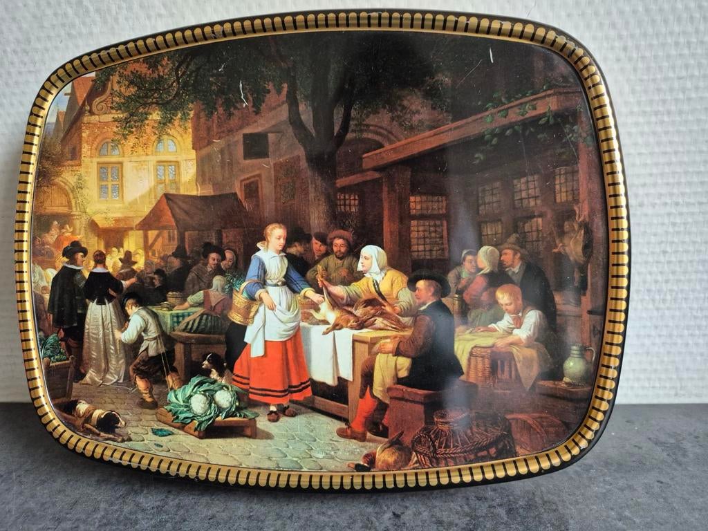 Vintage Cote D'or blik met schilderij  de Braekele, Verzamelen, Blikken, Gebruikt, Koek(jes), Overige merken, Ophalen of Verzenden