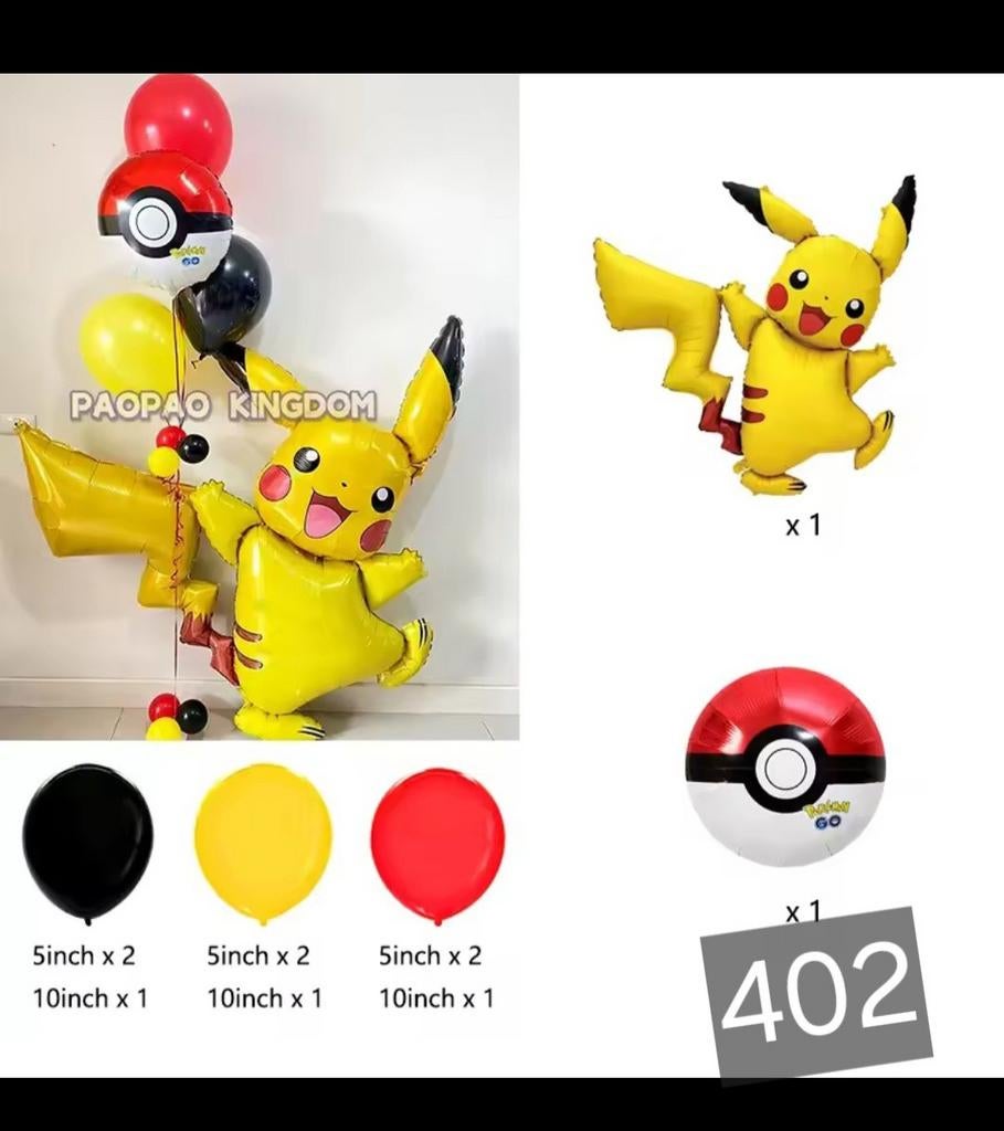 Pikachu & Pokébal Ballonnen Set - Nieuw, Ophalen of Verzenden, Nieuw, Versiering, Verjaardag