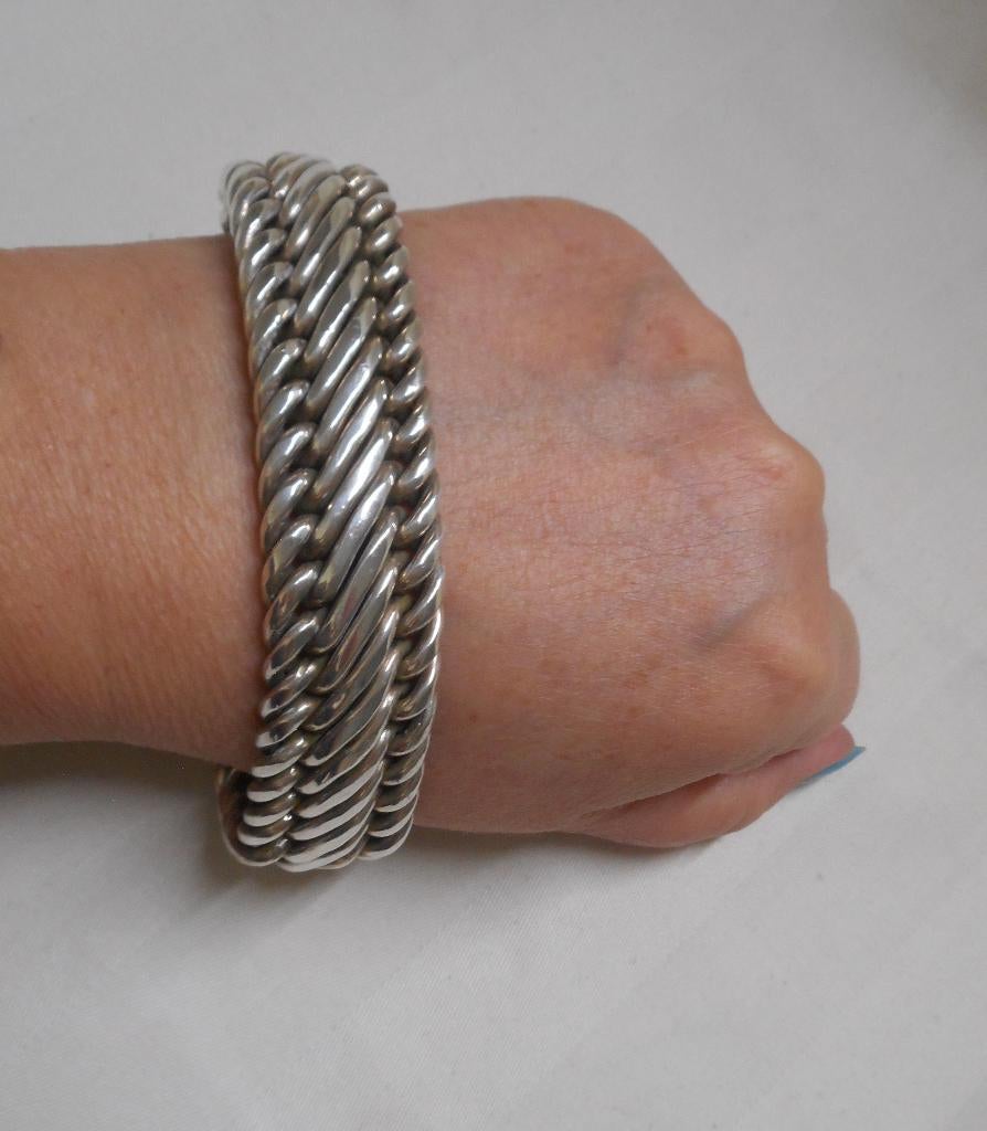 Zilveren prachtige royale zware schakel armband nr.086, Verzenden, Zo goed als nieuw, Zilver, Zilver