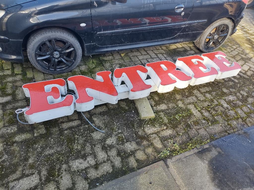 Neon reclame Vintage ENTREE Mancave retro, Ophalen, Gebruikt, Lichtbak of (neon) lamp