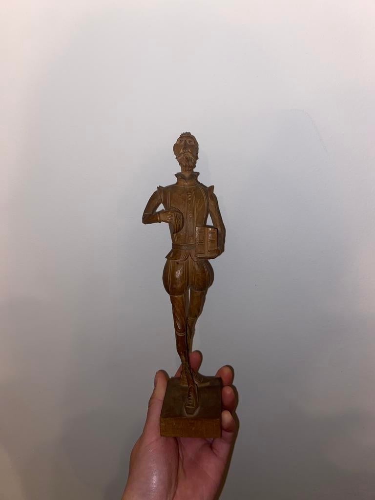 Vintage houtsnijwerk Spaanse Man artesania ouro don quichot, Ophalen of Verzenden