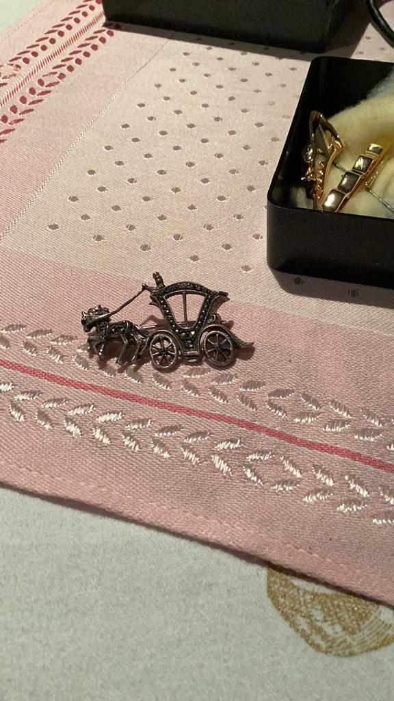 Broches zilver markezjietjes, Verzenden, Zo goed als nieuw