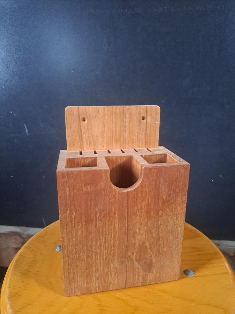 Teak houten bestekbak, Ophalen of Verzenden, Zo goed als nieuw