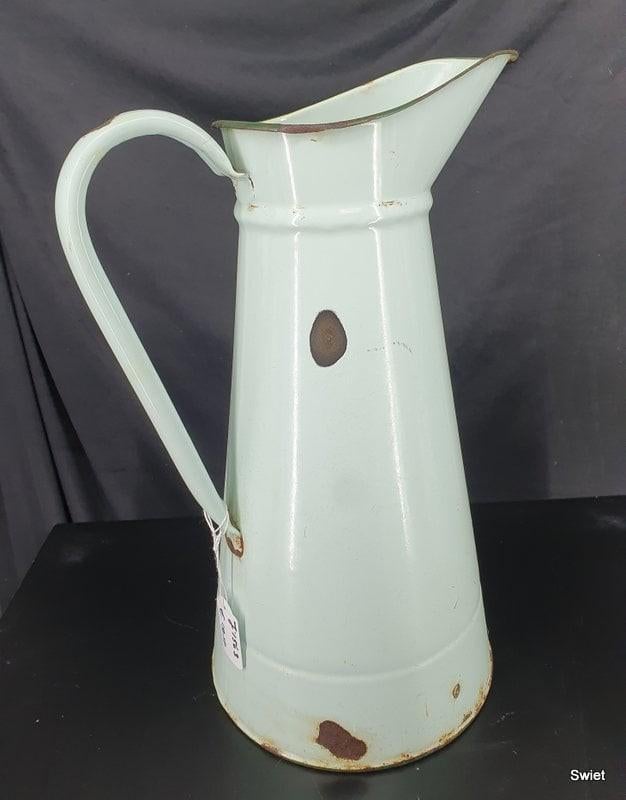Decoratieve Franse geëmailleerde waterkan 37cm hoog!, Ophalen of Verzenden
