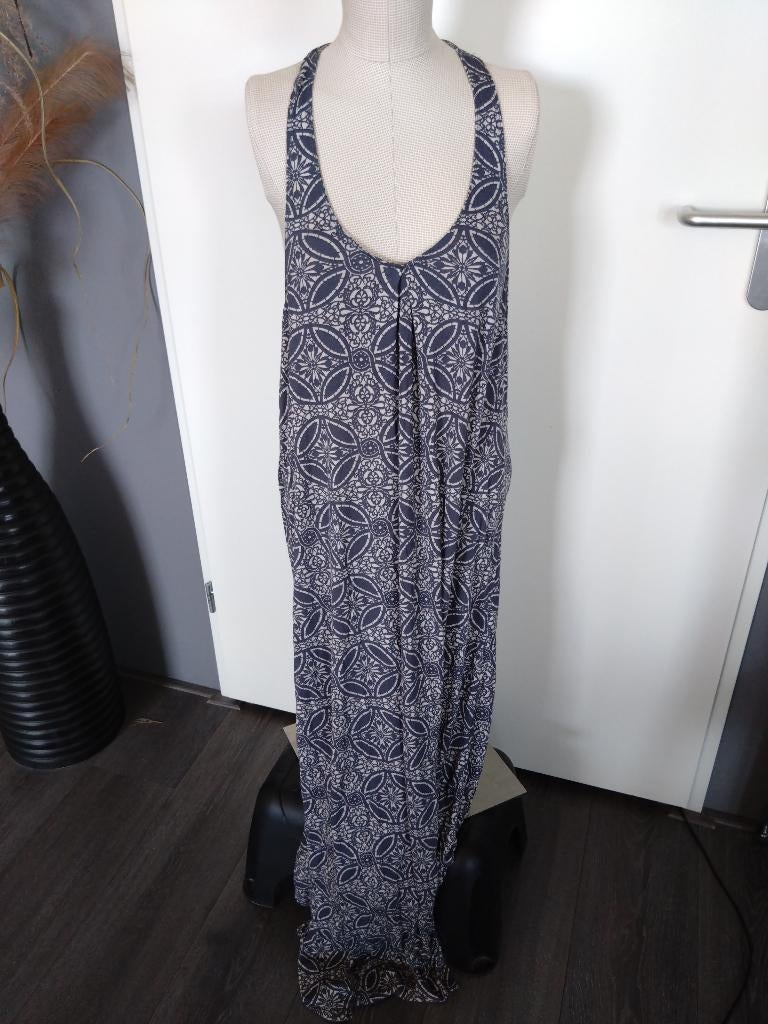 Lange halterjurk H&M maat M, Kleding | Dames, Jurken, Maat 38/40 (M), H&M, Blauw, Ophalen of Verzenden