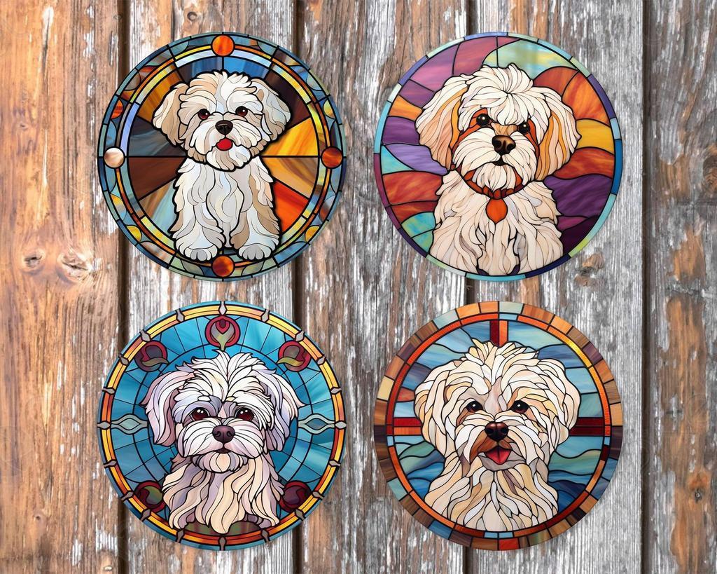 Maltezer Glas in Lood onderzetters met houder rond, Ophalen of Verzenden, Nieuw, Glas of Kopje