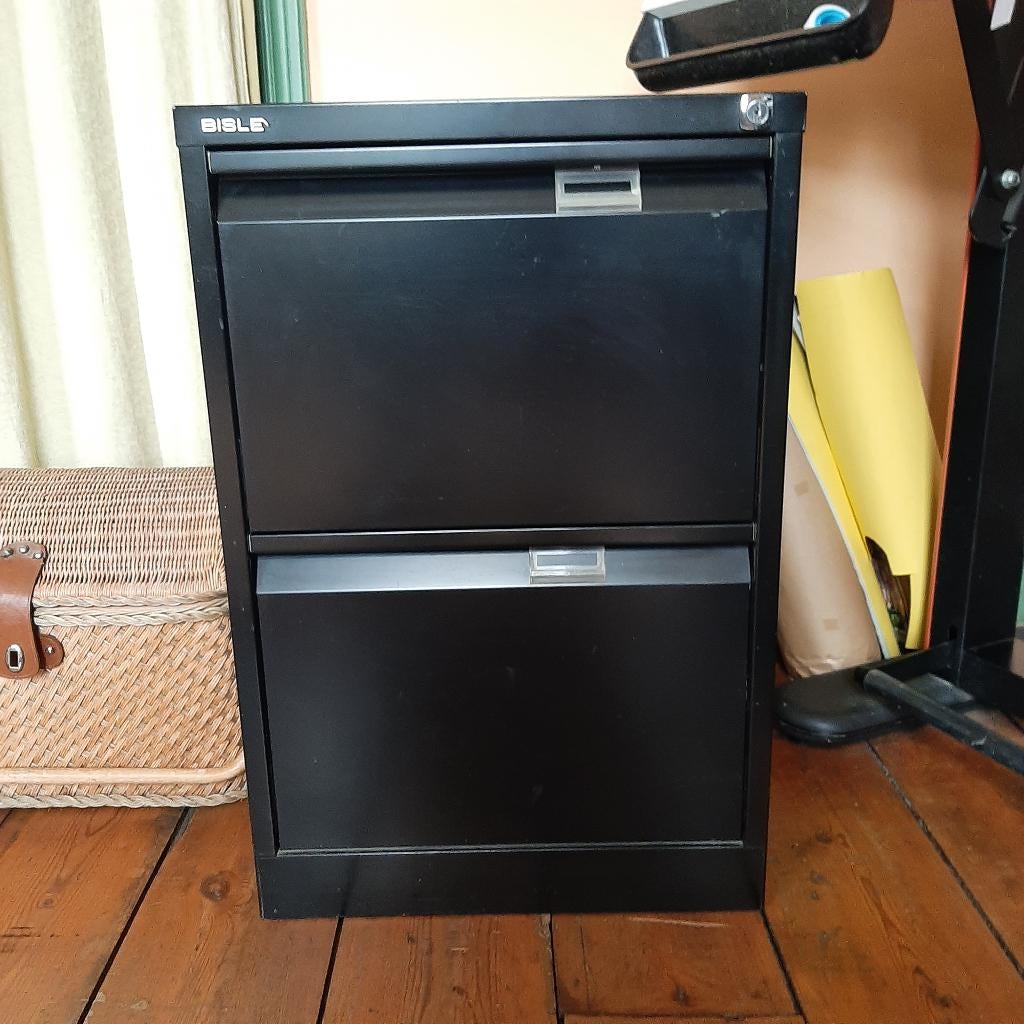 Bisley archiefkast 2 lades, Ophalen, Minder dan 50 cm, Zwart, Zo goed als nieuw