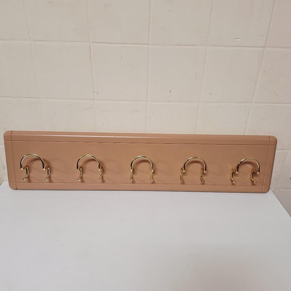 Vintage / Retro Kapstok / Zachtroze met Gouden Haken, Huis en Inrichting, Woonaccessoires | Kapstokken, Gebruikt, -, -, Minder dan 100 cm