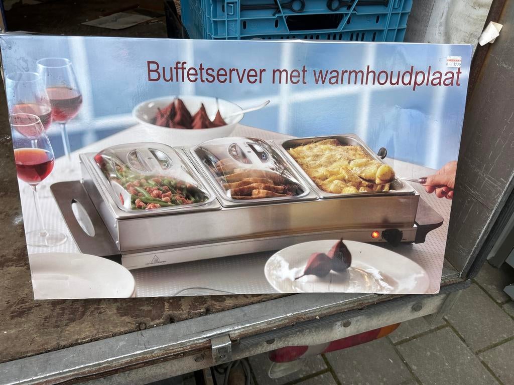 Buffetserver met warmhoudplaat - nieuw in doos - nochris 2.0, Huis en Inrichting, Ophalen of Verzenden, Zo goed als nieuw