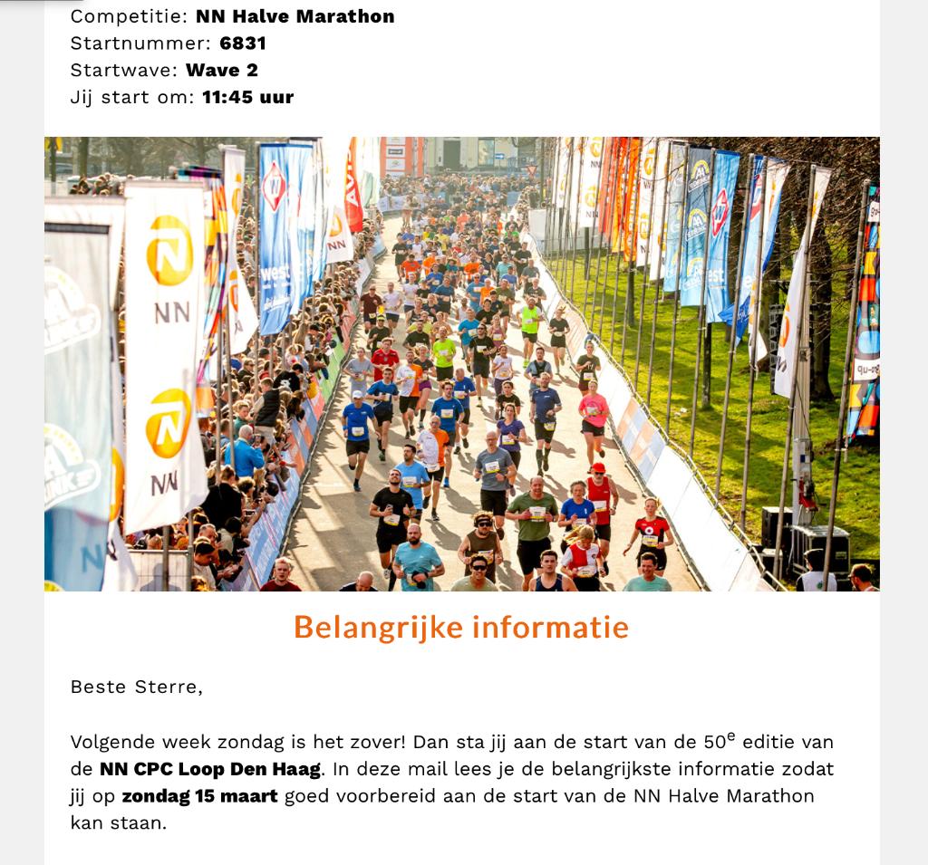 CPC Halve Marathon startbewijs, Overige merken, Overige typen, Nieuw, Ophalen of Verzenden