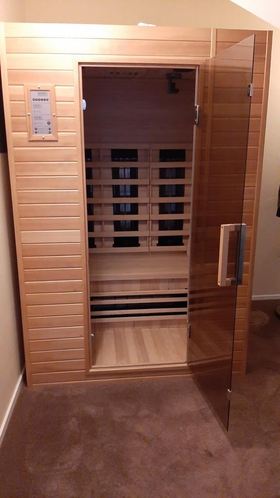 2 persoons infrarood sauna met 6 stralers, Ophalen, Gebruikt, Complete sauna