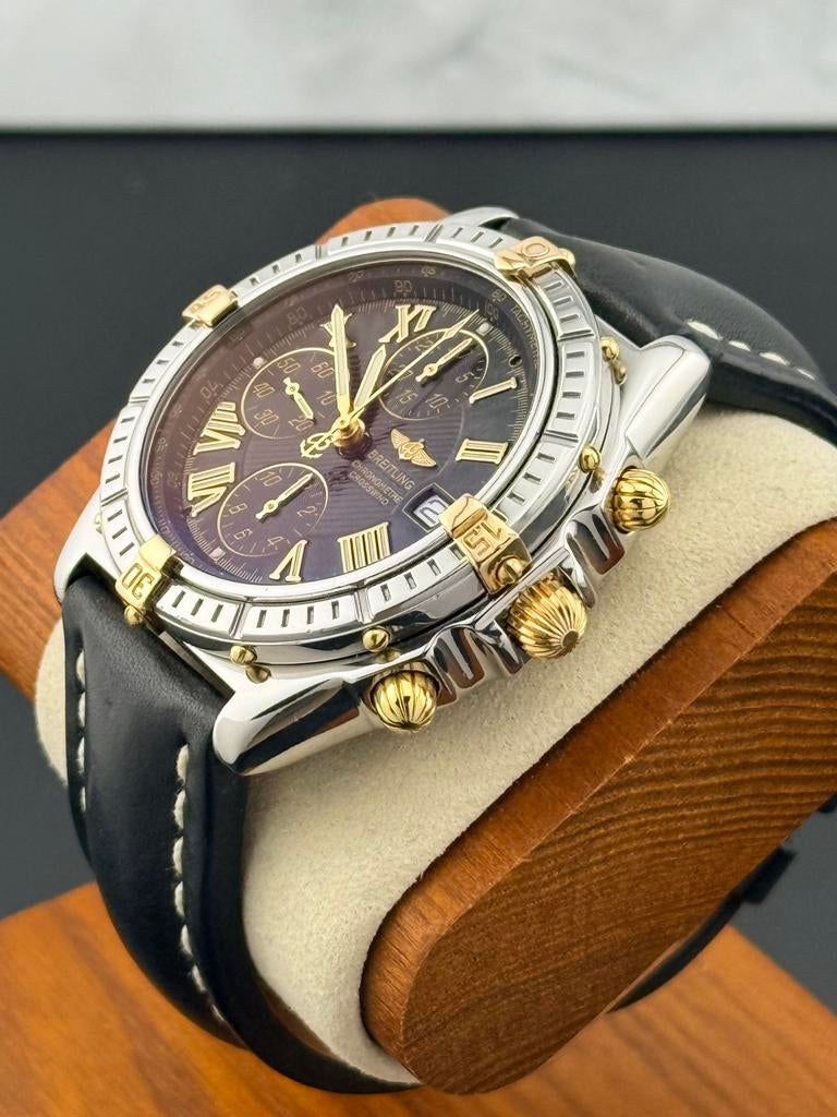 Breitling Crosswind 43 B13355 Zwart, Ophalen of Verzenden, Zo goed als nieuw, Leer, Breitling