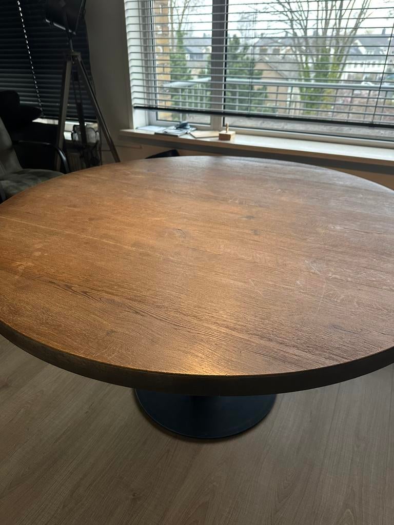 Ronde 140cm eettafel, Huis en Inrichting, Tafels | Eettafels, Ophalen, 100 tot 150 cm, Zo goed als nieuw, Eikenhout