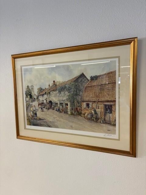 Schilderij : Dorpsgezicht met smederij, Ophalen