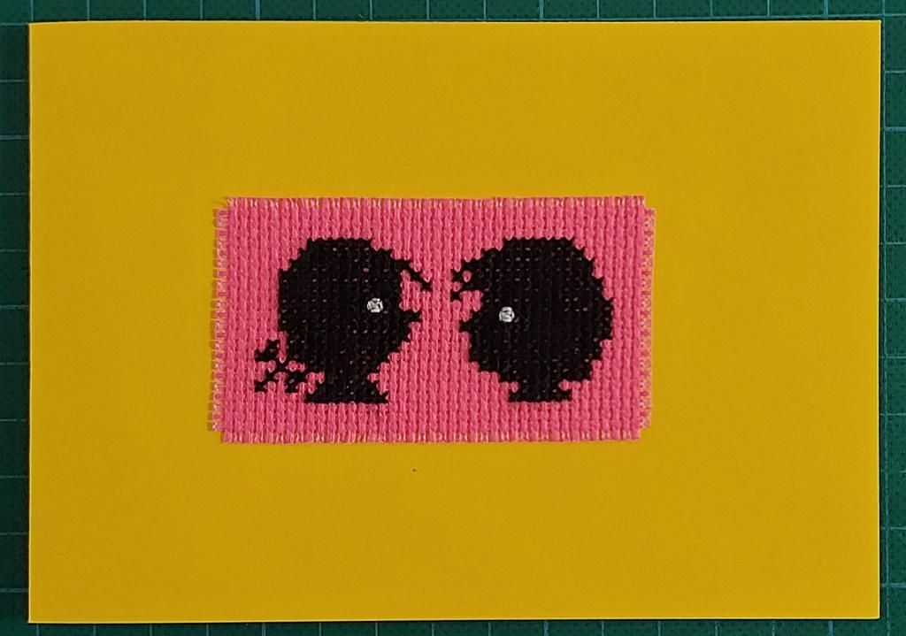 kaart met geborduurde Jip en Janneke (1802), Ophalen of Verzenden, Nieuw, Overige thema's