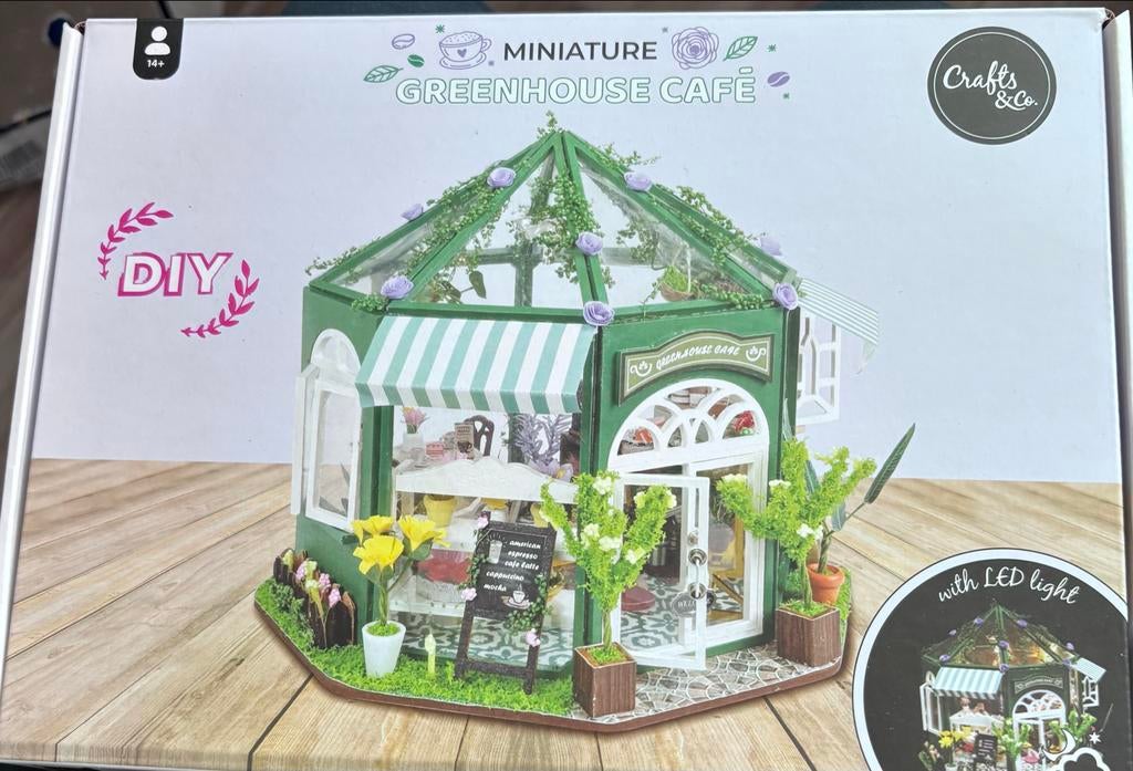 DIY Miniatuur Greenhouse Café knutselset, Nieuw, Meerkleurig, Overige merken, Knutselset