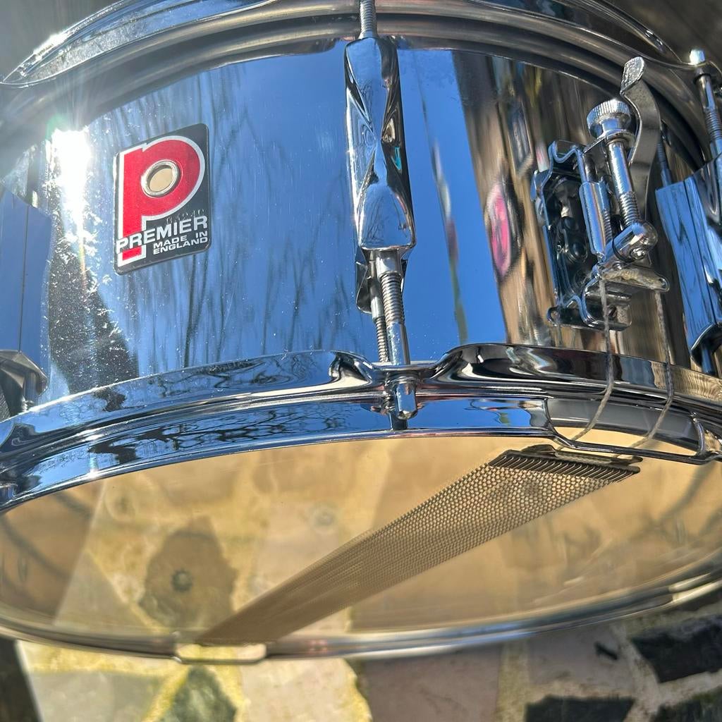Premier Vintage Stalen Snare 14” x6.5” - Jaren '80, Gebruikt, Premier, VK, Ophalen of Verzenden